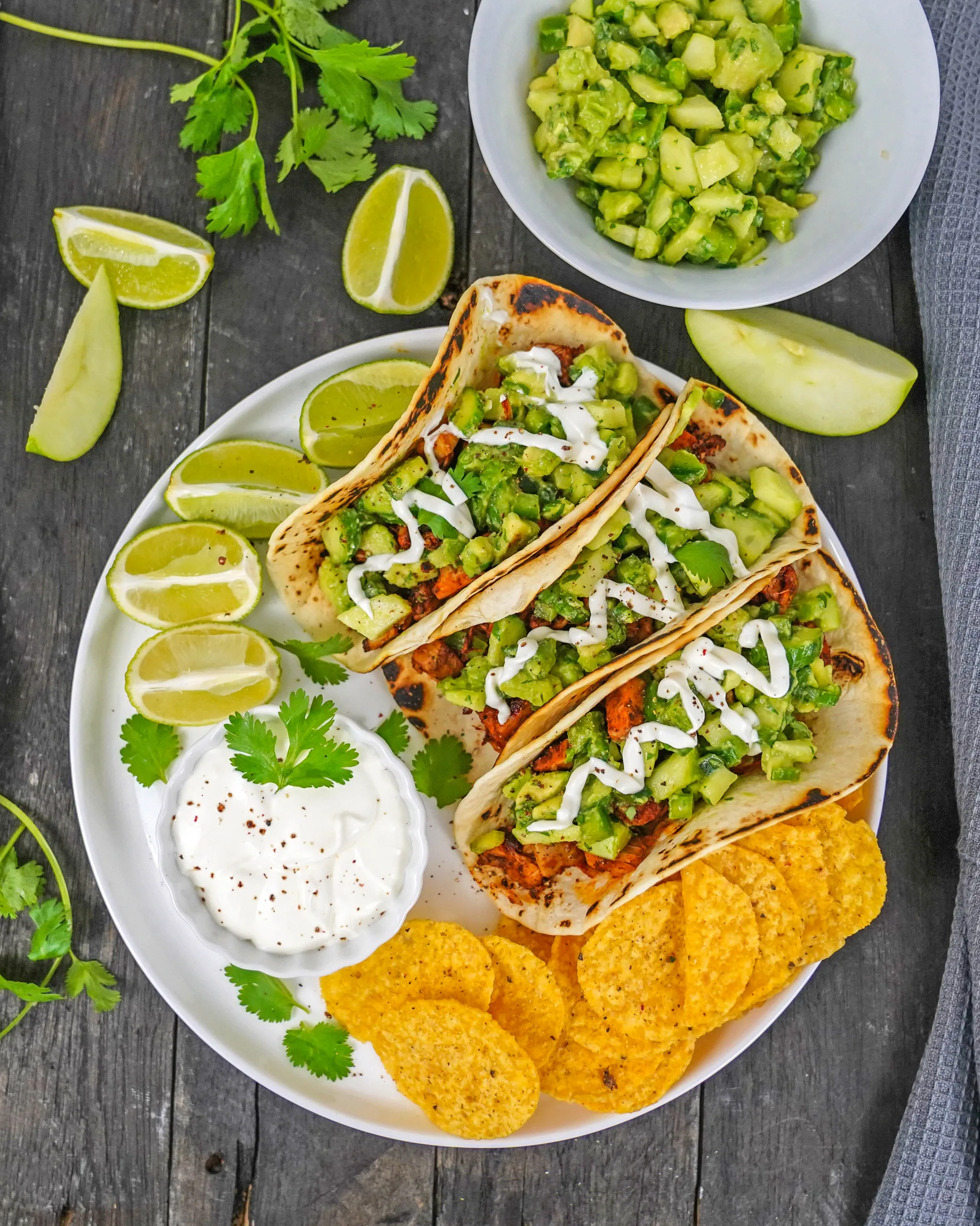 jackfruit tacos recipe with green apple salsa