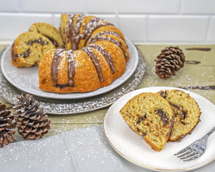 banana bundt cake with nutella