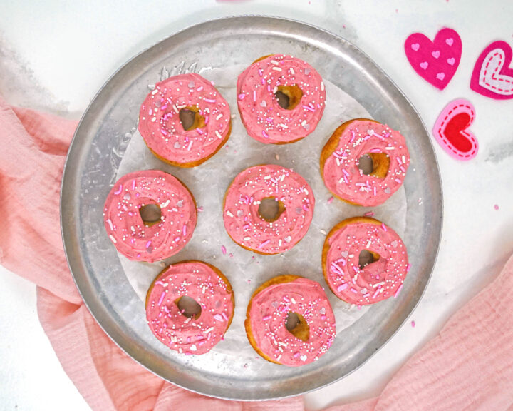 pink strawberry donuts