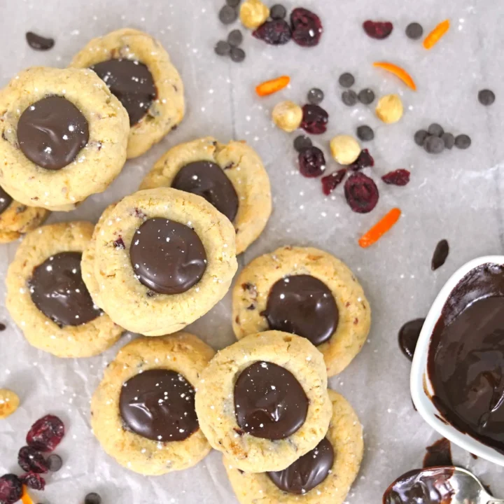 thumbprint cookies with chocolate