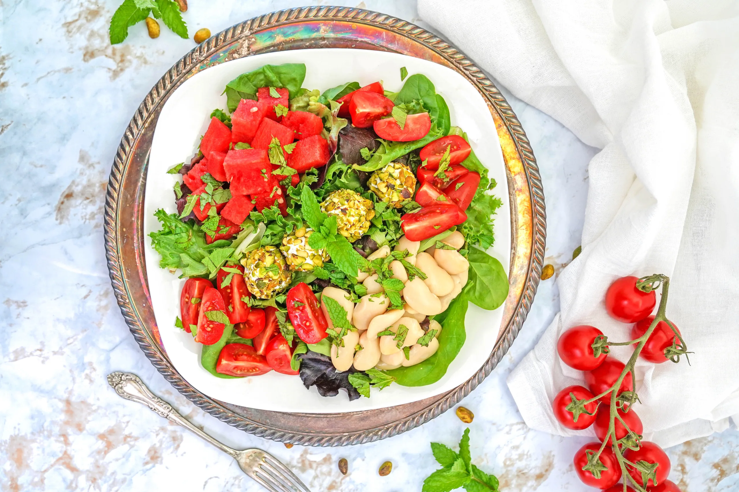 watermelon mint salad