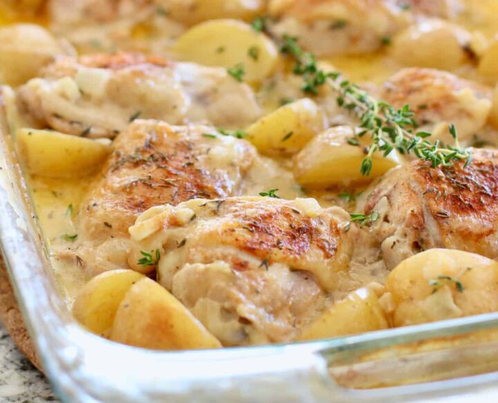 creamy garlic chicken thighs