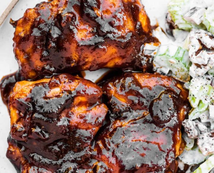 Stovetop BBQ chicken thighs