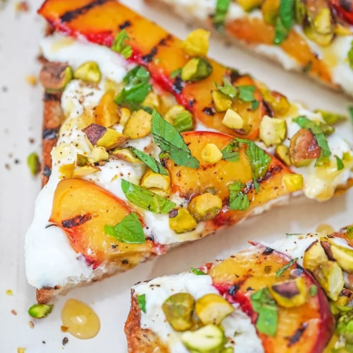 Ricotta Toast Recipe with Grilled Peaches