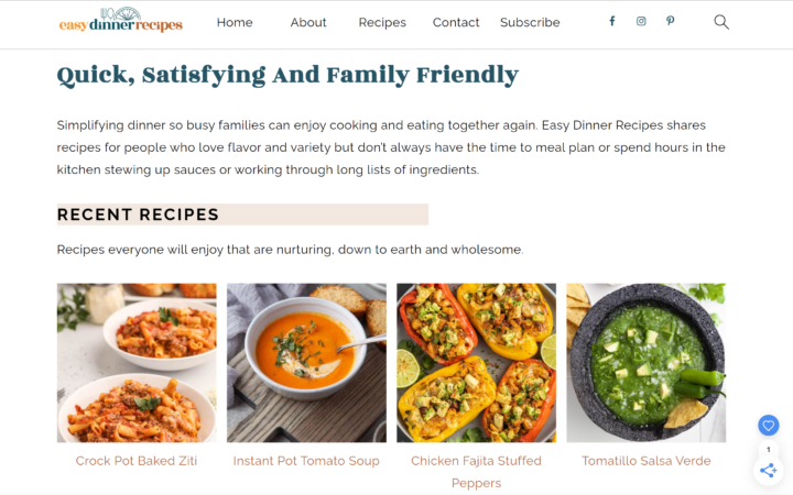 easy dinner recipes website