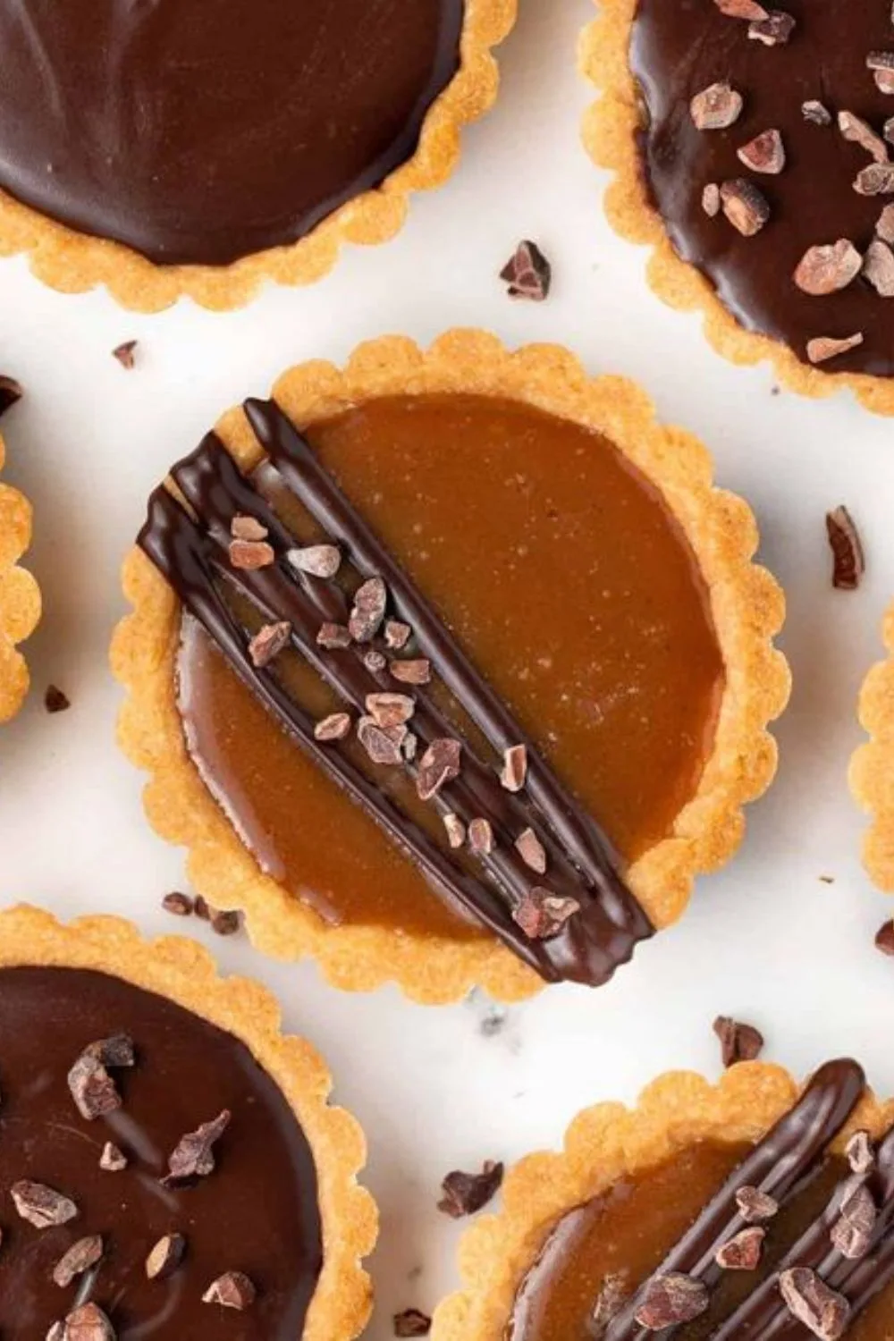 chocolate caramel tartlets