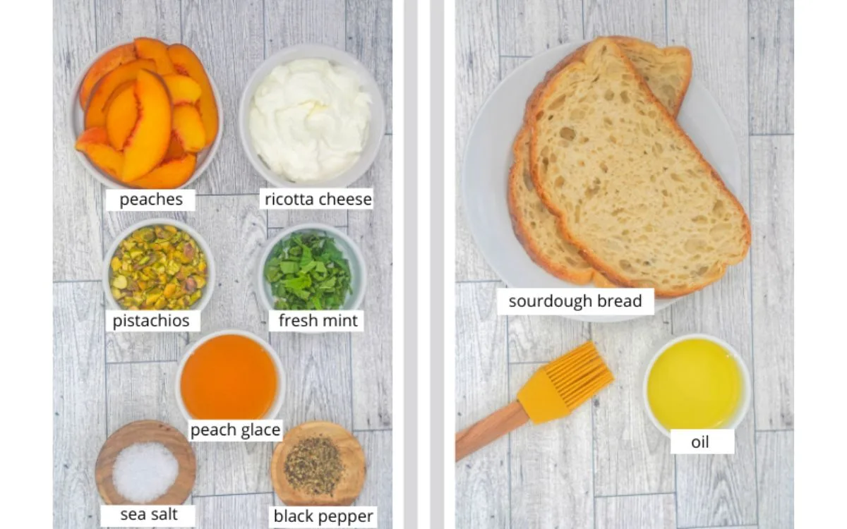 grilled peach ricotta toast ingredients