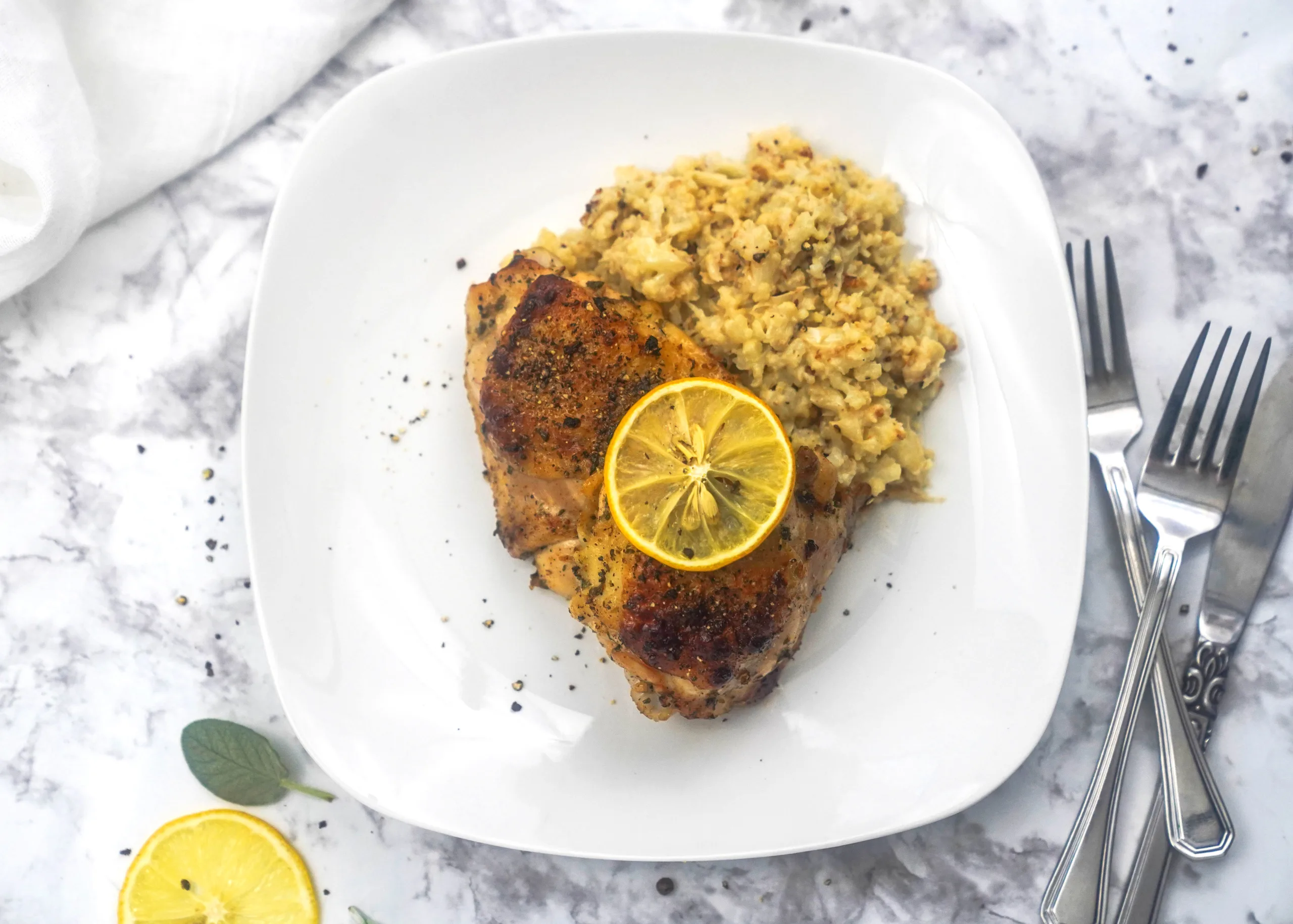 lemon pepper chicken thighs dinner