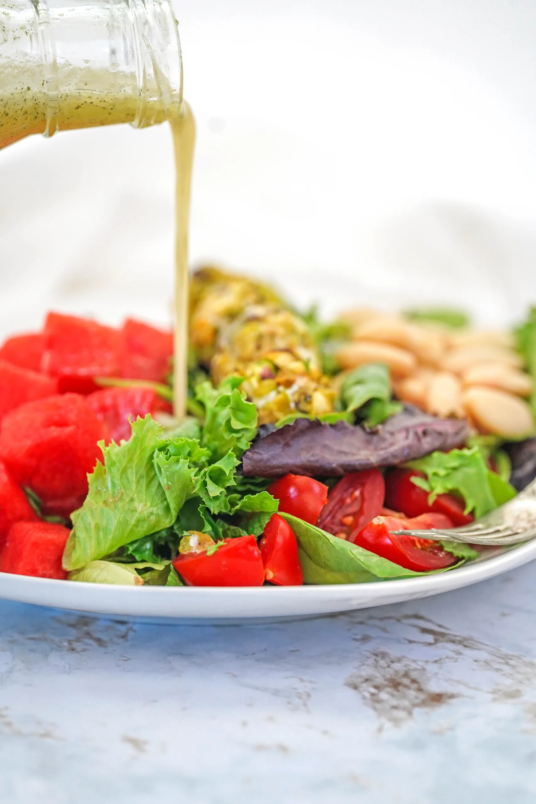 prosecco vinaigrette with watermelon salad