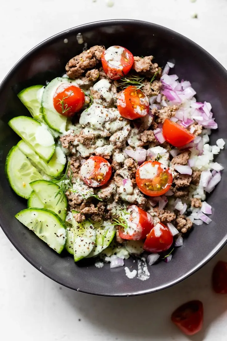 mediterranean lamb bowl