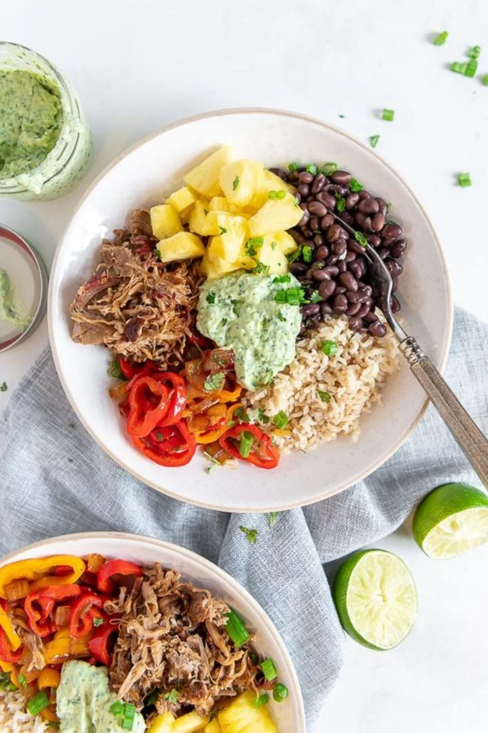 PULLED PORK, VEGGIE & PINEAPPLE RICE BOWLS