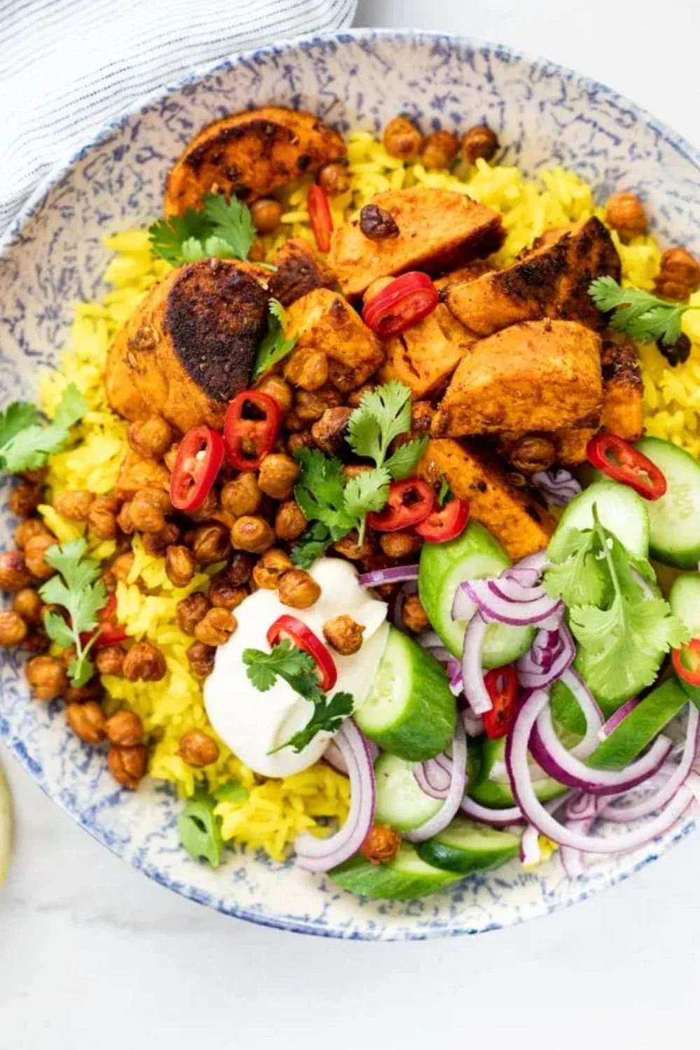 Tandoori Sweet Potato Rice Bowl With Crispy Chickpeas