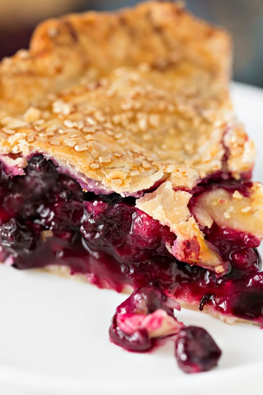 homemade grape pie slice