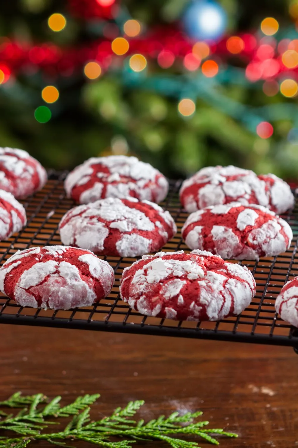 red velvet crinkle cookies