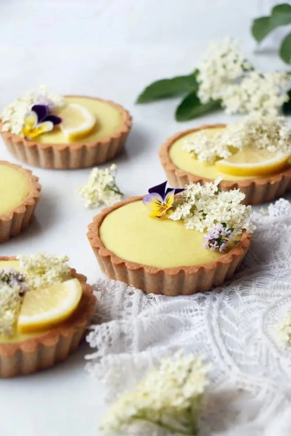 elderflower lemon tarts